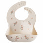 Bavoir en silicone - pink flowers